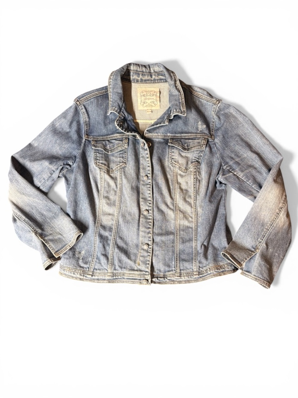 Brighton Bling Buttons Follow Your Heart Denim Blazer Jacket